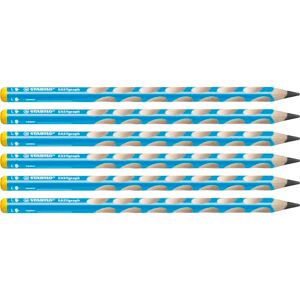 STABILO Ergonomischer Dreikant-Bleistift für Linkshänder EASYgraph in blau 6er Pack Härtegrad 2B STABILO Ergonomischer Dreikant-Bleistift für Linkshänder EASYgraph in blau 6er Pack Härtegrad 2B