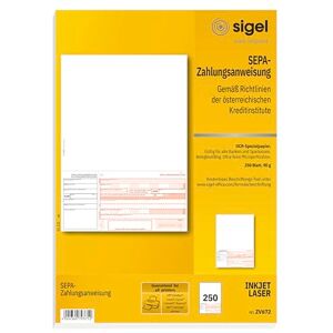 Sigel ZV672 SEPA-Überweisungen Zahlungsanweisungen Österreich, A4, 250 Blatt, mit gratis Beschriftungsvorlage Sigel ZV672 SEPA-Überweisungen Zahlungsanweisungen Österreich, A4, 250 Blatt, mit gratis Beschriftungsvorlage