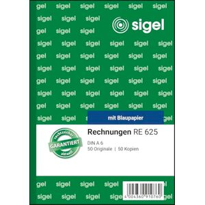 Sigel RE625 Rechnungen A6, 2x50 Blatt, 1 Stück, mit Abheftlochung, Rechnungsblock Sigel RE625 Rechnungen A6, 2x50 Blatt, 1 Stück, mit Abheftlochung, Rechnungsblock