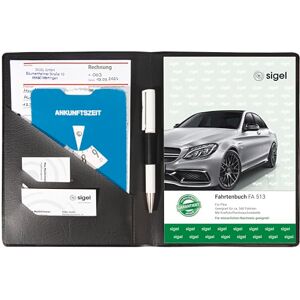 Sigel EF510 Schutz-Einband für Formulare A5 (z. B. Fahrtenbuch, Rechnung, Lieferschein), mit praktischen Einstecktaschen für Belege und integriertem Stifthalter, schwarz Sigel EF510 Schutz-Einband für Formulare A5 (z. B. Fahrtenbuch, Rechnung, Lieferschein), mit praktischen Einstecktaschen für Belege und integriertem Stifthalter, schwarz