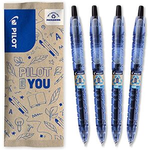 PILOT Bottle 2 Pen Gel 0.7, Gelschreiber, Hergestellt aus recyceltem Kunststoff, 4er Set (Schwarz), mittlere Spitze, 1 Stück (4er Pack) PILOT Bottle 2 Pen Gel 0.7, Gelschreiber, Hergestellt aus recyceltem Kunststoff, 4er Set (Schwarz), mittlere Spitze, 1 Stück (4er Pack)