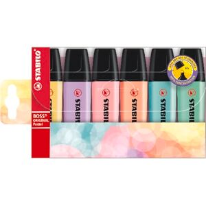 STABILO Textmarker BOSS ORIGINAL Pastel 6er Pack pudriges Gelb, cremige Pfirsichfarbe, rosiges Rouge, Schimmer von Lila, Hauch von Minzgrün, zartes Türkis STABILO Textmarker BOSS ORIGINAL Pastel 6er Pack pudriges Gelb, cremige Pfirsichfarbe, rosiges Rouge, Schimmer von Lila, Hauch von Minzgrün, zartes Türkis