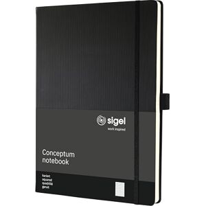 Sigel CO115 Premium Notizbuch A4+ kariert schwarz, Hardcover, 194 nummerierte Seiten, nachhaltiges Papier, mit Inhaltsverzeichnis, Stiftschlaufe, Falttasche, Gummibandverschluss, Conceptum Sigel CO115 Premium Notizbuch A4+ kariert schwarz, Hardcover, 194 nummerierte Seiten, nachhaltiges Papier, mit Inhaltsverzeichnis, Stiftschlaufe, Falttasche, Gummibandverschluss, Conceptum