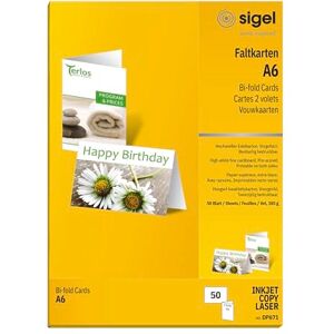 Sigel DP671 Klappkarten Faltkarten blanko, A6 hochweiß, 50 Stück, 185 g Sigel DP671 Klappkarten Faltkarten blanko, A6 hochweiß, 50 Stück, 185 g