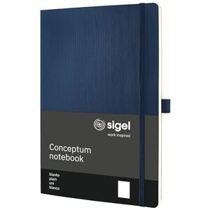 Sigel CO340 Premium Notizbuch A4 blanko blau, Softcover, 194 nummerierte Seiten, nachhaltiges Papier, mit Inhaltsverzeichnis, Stiftschlaufe, Falttasche, Gummibandverschluss, Conceptum Sigel CO340 Premium Notizbuch A4 blanko blau, Softcover, 194 nummerierte Seiten, nachhaltiges Papier, mit Inhaltsverzeichnis, Stiftschlaufe, Falttasche, Gummibandverschluss, Conceptum