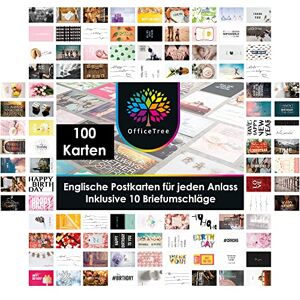 OfficeTree 100x Grußkarten Set A6 mit 10 Umschlägen Englische Postkarten Sprüche für alle Gelegenheiten mit Hochzeit-, Geburtstags- und Weihnachtspostkarten Postkarten Set Sprüche Postcards OfficeTree 100x Grußkarten Set A6 mit 10 Umschlägen Englische Postkarten Sprüche für alle Gelegenheiten mit Hochzeit-, Geburtstags- und Weihnachtspostkarten Postkarten Set Sprüche Postcards