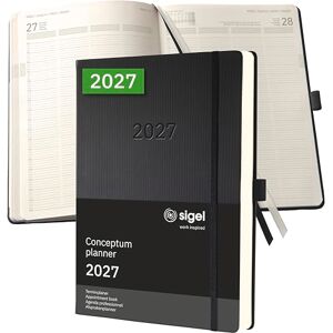 Sigel C2704 Planungsbuch XXL, Terminkalender 2027, A4+, 1 Tag = 1 Seite, für 4 Personen, schwarz, Hardcover, 480 Seiten, Gummiband, Stiftschlaufe, Archivtasche, Kalenderbuch Conceptum Sigel C2704 Planungsbuch XXL, Terminkalender 2027, A4+, 1 Tag = 1 Seite, für 4 Personen, schwarz, Hardcover, 480 Seiten, Gummiband, Stiftschlaufe, Archivtasche, Kalenderbuch Conceptum