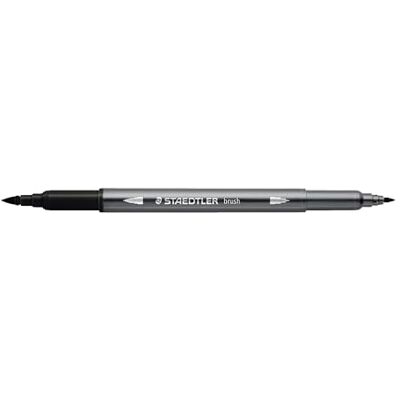 Staedtler aquarell Doppelfasermaler Design Journey, schwarz, feine Spitze und flexible Pinselspitze, wasservermalbar, 10 schwarze Filzstifte, 3001-9 Staedtler aquarell Doppelfasermaler Design Journey, schwarz, feine Spitze und flexible Pinselspitze, wasservermalbar, 10 schwarze Filzstifte, 3001-9