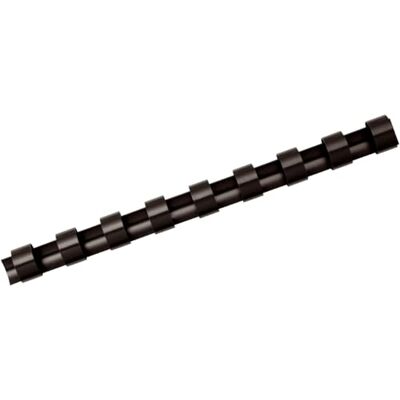 Fellowes Binderücken für Plastikbindung, 12 mm Durchmesser, 21 Ringe, für A4 Dokumente, schwarz, Packung mit 25 Stück Fellowes Binderücken für Plastikbindung, 12 mm Durchmesser, 21 Ringe, für A4 Dokumente, schwarz, Packung mit 25 Stück