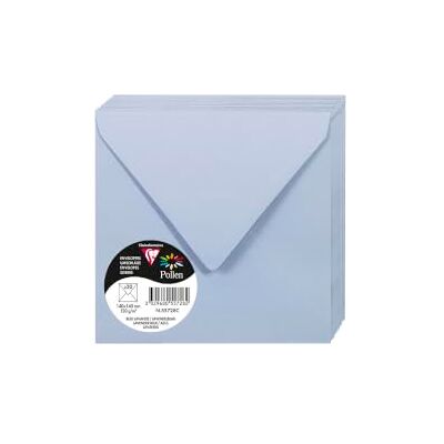 Clairefontaine 55728C Packung mit 20 Umschläge Pollen, 140 x 140 mm, gefüttert, 120g, ideal für Einladungen und Korrespondenz, Lavendelblau, 1 Pack Clairefontaine 55728C Packung mit 20 Umschläge Pollen, 140 x 140 mm, gefüttert, 120g, ideal für Einladungen und Korrespondenz, Lavendelblau, 1 Pack