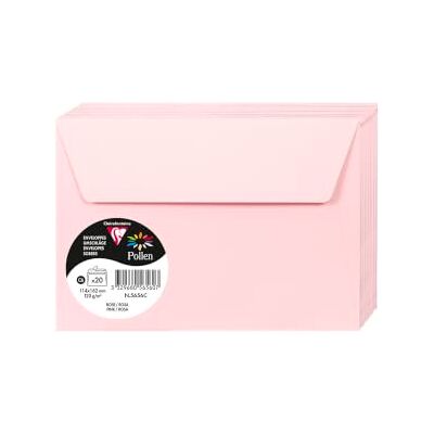 Clairefontaine 5656C Packung mit 20 Umschläge Pollen in Format C6, 114 x 162mm, 120g, rosa Clairefontaine 5656C Packung mit 20 Umschläge Pollen in Format C6, 114 x 162mm, 120g, rosa