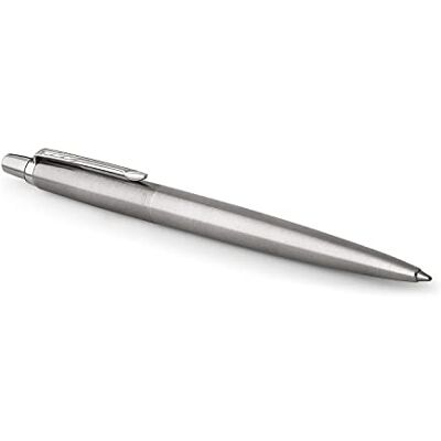 Parker Jotter-Gelschreiber , Edelstahl mit Chromzierteilen , mittlere Schreibspitze mit 0,7 mm , schwarze Tinte , Blister-Verpackung Parker Jotter-Gelschreiber , Edelstahl mit Chromzierteilen , mittlere Schreibspitze mit 0,7 mm , schwarze Tinte , Blister-Verpackung