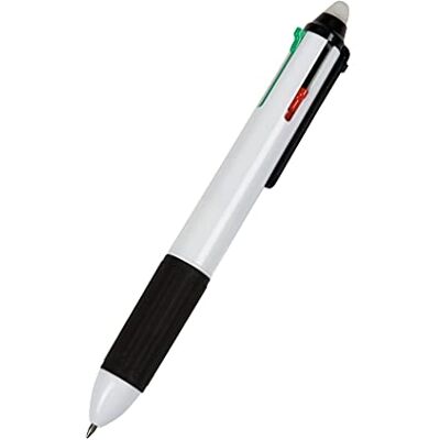 WEDO 2564400 256226 Vierfarb-Kugelschreiber (mit Schiebemechanik und vier auswechselbaren DIN Kurz-Minen im Etui) chrom/schwarz/rot/blau/grün, nur Stift WEDO 2564400 256226 Vierfarb-Kugelschreiber (mit Schiebemechanik und vier auswechselbaren DIN Kurz-Minen im Etui) chrom/schwarz/rot/blau/grün, nur Stift