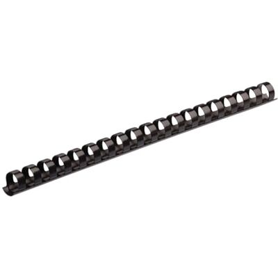 Fellowes Binderücken für Plastikbindung, 10 mm Durchmesser, 21 Ringe, für A4 Dokumente, schwarz, Packung mit 25 Stück Fellowes Binderücken für Plastikbindung, 10 mm Durchmesser, 21 Ringe, für A4 Dokumente, schwarz, Packung mit 25 Stück
