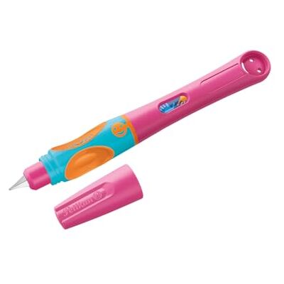 Pelikan griffix Füller Rechtshänder Lovely Pink, ergonomischer Schreiblernfüller für Kinder, Schulfüller mit Edelstahlfeder & Patrone Pelikan griffix Füller Rechtshänder Lovely Pink, ergonomischer Schreiblernfüller für Kinder, Schulfüller mit Edelstahlfeder & Patrone