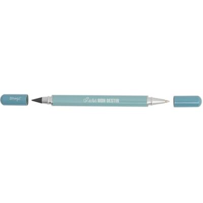 Mr. Wonderful Mr.Wonderful – Kugelschreiber + Bleistift Unendlichkeit 2-in-1 Blau – J'schreibe mon destin 13,5 x 1 x 1 Mr. Wonderful Mr.Wonderful – Kugelschreiber + Bleistift Unendlichkeit 2-in-1 Blau – J'schreibe mon destin 13,5 x 1 x 1