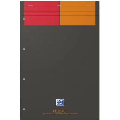 Oxford Notepad Interantional A4 Briefblock, kariert, 160 Seiten, 4fach gelocht Oxford Notepad Interantional A4 Briefblock, kariert, 160 Seiten, 4fach gelocht