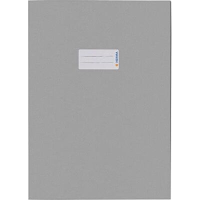 Herma 5528 Heftumschläge A4 Papier Grau, 10 Stück, Hefthüllen mit Beschriftungsfeld aus extrem kräftigen Papier & satten Farben, Heftschoner Set für Schulhefte, farbig Herma 5528 Heftumschläge A4 Papier Grau, 10 Stück, Hefthüllen mit Beschriftungsfeld aus extrem kräftigen Papier & satten Farben, Heftschoner Set für Schulhefte, farbig