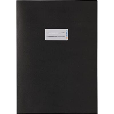 Herma 7096 Heftumschläge A4 Papier Schwarz, 10 Stück, Hefthüllen mit Beschriftungsfeld aus extrem kräftigen Papier & satten Farben, Heftschoner Set für Schulhefte, farbig Herma 7096 Heftumschläge A4 Papier Schwarz, 10 Stück, Hefthüllen mit Beschriftungsfeld aus extrem kräftigen Papier & satten Farben, Heftschoner Set für Schulhefte, farbig