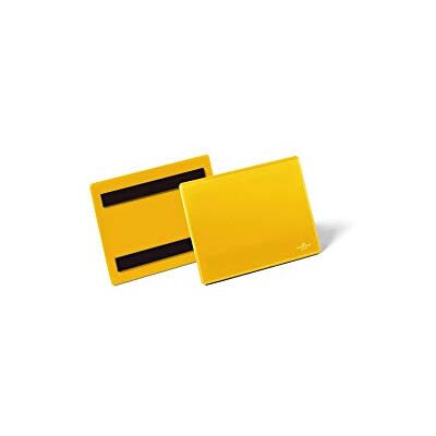Durable Magnetische Kennzeichnungstasche (für Etiketten und Dokumente in A6 quer), Packung à 50 Stück, Gelb, 175604 Durable Magnetische Kennzeichnungstasche (für Etiketten und Dokumente in A6 quer), Packung à 50 Stück, Gelb, 175604