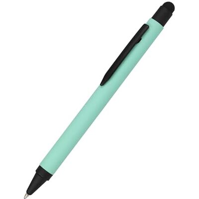 Online 𝗢𝗡𝗟𝗜𝗡𝗘 Kugelschreiber Alu Stylus Mint, Druckkugelschreiber aus Aluminium, auswechselbare Großraum-Mine, Schreibfarbe blau, mit Softtouch Feeling, Stift mit Touchpen, 1 Stück Online 𝗢𝗡𝗟𝗜𝗡𝗘 Kugelschreiber Alu Stylus Mint, Druckkugelschreiber aus Aluminium, auswechselbare Großraum-Mine, Schreibfarbe blau, mit Softtouch Feeling, Stift mit Touchpen, 1 Stück