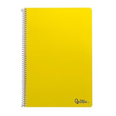 Liderpapel Notizbuch mit Spiralbindung, A4, weicher Einband, 80 h, 75 g, kariert 4 mm, mit Rand gelb Liderpapel Notizbuch mit Spiralbindung, A4, weicher Einband, 80 h, 75 g, kariert 4 mm, mit Rand gelb