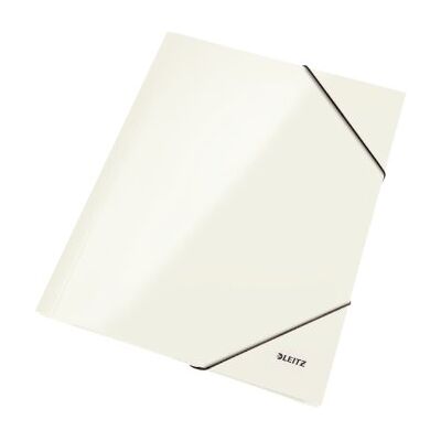 Leitz WOW 3-Klappen-Mappe, 10er Pack, Eckspannermappe für bis zu 150 A4-Blätter, elastischer Verschluss, Dokumentenmappe aus Pappe, Weiß, 39820001 Leitz WOW 3-Klappen-Mappe, 10er Pack, Eckspannermappe für bis zu 150 A4-Blätter, elastischer Verschluss, Dokumentenmappe aus Pappe, Weiß, 39820001