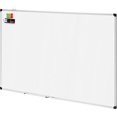 Amazon Basics Magnet-Whiteboard mit Aluminiumrahmen, Stifthalter, 6 Magneten, 1 Radiergummi und 2 Markern für Büro und Zuhause, zur Wandmontage, Trocken Abwischbar, 150cm x 100cm Amazon Basics Magnet-Whiteboard mit Aluminiumrahmen, Stifthalter, 6 Magneten, 1 Radiergummi und 2 Markern für Büro und Zuhause, zur Wandmontage, Trocken Abwischbar, 150cm x 100cm