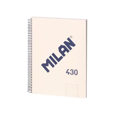 MILAN ® Notizbuch A4, Spiralbindung, Hardcover, 80 weiße Seiten, 95 g/m², Kollektion 430 since 1918, beige MILAN ® Notizbuch A4, Spiralbindung, Hardcover, 80 weiße Seiten, 95 g/m², Kollektion 430 since 1918, beige