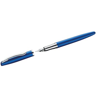 Pelikan Füller Jazz Noble, Saphire (Blau), für Rechtshänder und Linkshänder, eleganter Metall-Patronenfüller im Geschenketui, Feder M, 821841 Pelikan Füller Jazz Noble, Saphire (Blau), für Rechtshänder und Linkshänder, eleganter Metall-Patronenfüller im Geschenketui, Feder M, 821841