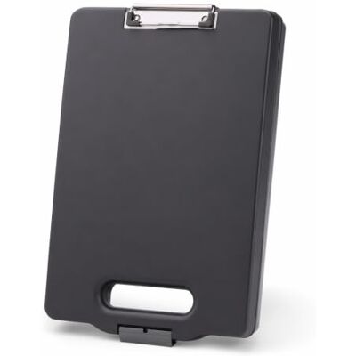 GENIE Klemmbrett DIN A4 mit Aufbewahrungsfach, schwarz, Clipboard mit Metallklemme, Schreibbrett mit Organizer für Dokumente, Formulare, Tablet, Stifte & Bürobedarf GENIE Klemmbrett DIN A4 mit Aufbewahrungsfach, schwarz, Clipboard mit Metallklemme, Schreibbrett mit Organizer für Dokumente, Formulare, Tablet, Stifte & Bürobedarf