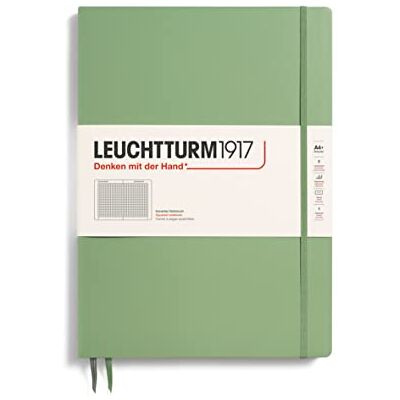LEUCHTTURM1917 363919 Notizbuch Master Slim (A4+) Hardcover, 121 nummerierte Seiten, Salbei, kariert LEUCHTTURM1917 363919 Notizbuch Master Slim (A4+) Hardcover, 121 nummerierte Seiten, Salbei, kariert