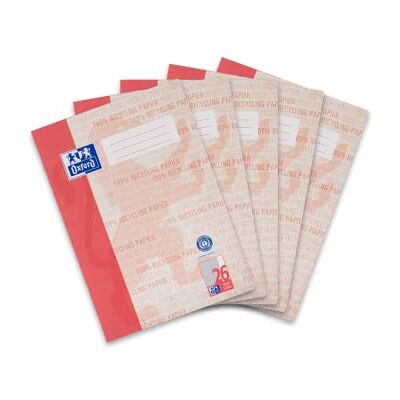 Oxford Schulheft A4 Recycling, 16 Blatt, Lineatur 26, kariert, 5 Stück Oxford Schulheft A4 Recycling, 16 Blatt, Lineatur 26, kariert, 5 Stück