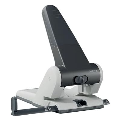 Leitz Extrastarker Registratur-Locher, Für 65 Blatt, Großer leistungsstarker Locher für müheloses Lochen im Büro, Aus Aluminiumdruckguss, recycelte Kunststoffteile, 100% recycelbar, Schwarz, 51800095 Leitz Extrastarker Registratur-Locher, Für 65 Blatt, Großer leistungsstarker Locher für müheloses Lochen im Büro, Aus Aluminiumdruckguss, recycelte Kunststoffteile, 100% recycelbar, Schwarz, 51800095