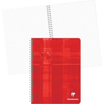 Clairefontaine 8762C Spiralbuch / Spiralheft 17x22 cm, 90 Blatt, kariert, 90g, farbig sortiert, 1 Stück Clairefontaine 8762C Spiralbuch / Spiralheft 17x22 cm, 90 Blatt, kariert, 90g, farbig sortiert, 1 Stück