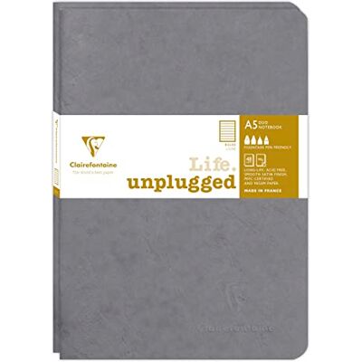 Clairefontaine 733175C Age Bag DUO Set aus 2 Notizheften 14,8x21cm , geheftet, 48 Blatt 90g, liniert Grau, 1 Set Clairefontaine 733175C Age Bag DUO Set aus 2 Notizheften 14,8x21cm , geheftet, 48 Blatt 90g, liniert Grau, 1 Set