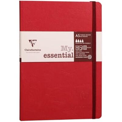 Clairefontaine 793432C Notizbuch AgeBag My Essentials, DIN A5, 14,8 x 21 cm, 96 Blatt, dot, nummeriert, 90g, 1 Stück, Rot Clairefontaine 793432C Notizbuch AgeBag My Essentials, DIN A5, 14,8 x 21 cm, 96 Blatt, dot, nummeriert, 90g, 1 Stück, Rot