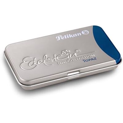 Pelikan Großraum-Tintenpatronen Edelstein Ink, Topaz (türkis/blau) im Metalletui, 6 Stück Pelikan Großraum-Tintenpatronen Edelstein Ink, Topaz (türkis/blau) im Metalletui, 6 Stück