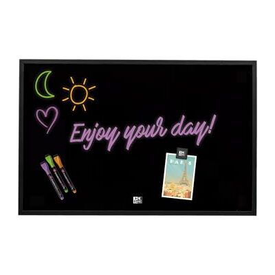 Oxford Schwarze Magnettafel mit 3 Markern, 2 Magneten und Wandmontage-Set, A3 Oxford Schwarze Magnettafel mit 3 Markern, 2 Magneten und Wandmontage-Set, A3