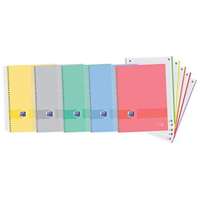 Oxford , Europeanbook5 & You Notizbuch, mikroperforiert, extra harter Einband, kariert 5 x 5, 120 Blatt, zufällige Farben mit 5 Bandfarben, Oxford , Europeanbook5 & You Notizbuch, mikroperforiert, extra harter Einband, kariert 5 x 5, 120 Blatt, zufällige Farben mit 5 Bandfarben,