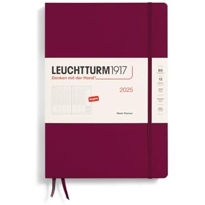LEUCHTTURM1917 370690 Wochenplaner Composition (B5) 2025, Port Red, Englisch LEUCHTTURM1917 370690 Wochenplaner Composition (B5) 2025, Port Red, Englisch