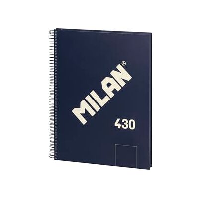 MILAN ® Notizbuch A4, Spiralbindung, Hardcover, 80 weiße Seiten, 95 g/m², Kollektion 430 since 1918, blau MILAN ® Notizbuch A4, Spiralbindung, Hardcover, 80 weiße Seiten, 95 g/m², Kollektion 430 since 1918, blau