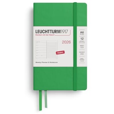 LEUCHTTURM1917 372667 Wochenkalender & Notizbuch Pocket (A6) 2026, Spring Leaf, Englisch LEUCHTTURM1917 372667 Wochenkalender & Notizbuch Pocket (A6) 2026, Spring Leaf, Englisch