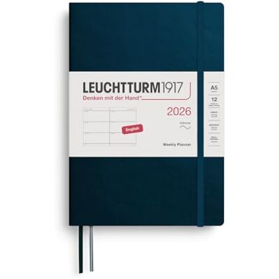 LEUCHTTURM1917 372742 Wochenkalender Medium (A5) 2026, Softcover, Deep Sea, Englisch LEUCHTTURM1917 372742 Wochenkalender Medium (A5) 2026, Softcover, Deep Sea, Englisch