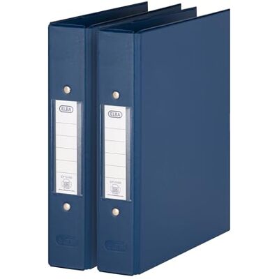 Elba 2 x Ringbuch DIN A5 Ring-Ordner mit 2-Ring-Mechanik, Kunststoff, 205 x 235 x 3 mm, blau Elba 2 x Ringbuch DIN A5 Ring-Ordner mit 2-Ring-Mechanik, Kunststoff, 205 x 235 x 3 mm, blau