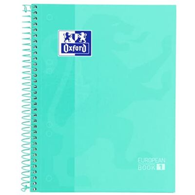Oxford , Notizbuch, A5, kariert, 5x5, mikroperforiertes Europeanbook1, extra Hardcover, 80 Blatt, Farbe Ice Mint Oxford , Notizbuch, A5, kariert, 5x5, mikroperforiertes Europeanbook1, extra Hardcover, 80 Blatt, Farbe Ice Mint