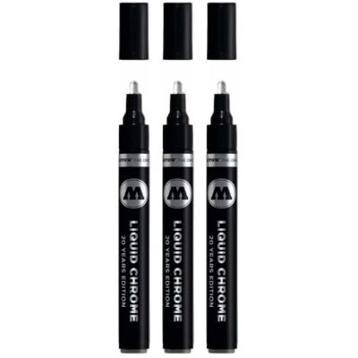Molotow Liquid Chrome Marker 4,0 mm (Metallic Stift mit Spezialtinte mit echtem Spiegeleffekt für Modellbau, Graffiti & Hobby) 3 Stück chrom Molotow Liquid Chrome Marker 4,0 mm (Metallic Stift mit Spezialtinte mit echtem Spiegeleffekt für Modellbau, Graffiti & Hobby) 3 Stück chrom