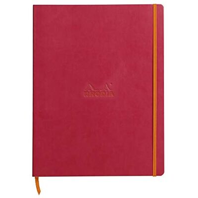 Rhodia 117712C rama Notizbuch (mit weichem Deckel in Format DIN A4+, 220 x 297 mm, 80 Blatt, mikroperforiert, liniert, mit Gummizug, Lesezeichen, dehnbare Innentasche) 1 Stück, himbeer Rhodia 117712C rama Notizbuch (mit weichem Deckel in Format DIN A4+, 220 x 297 mm, 80 Blatt, mikroperforiert, liniert, mit Gummizug, Lesezeichen, dehnbare Innentasche) 1 Stück, himbeer