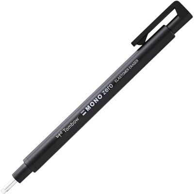 Tombow EH-KUR11 Präzisionsradierer MONO zero nachfüllbar runde Spitze, Durchmesser 2.3 mm, schwarz Tombow EH-KUR11 Präzisionsradierer MONO zero nachfüllbar runde Spitze, Durchmesser 2.3 mm, schwarz