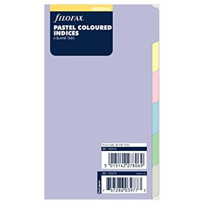 Filofax Pastel Personal 132674 Register, blanko, 6 Stück Filofax Pastel Personal 132674 Register, blanko, 6 Stück